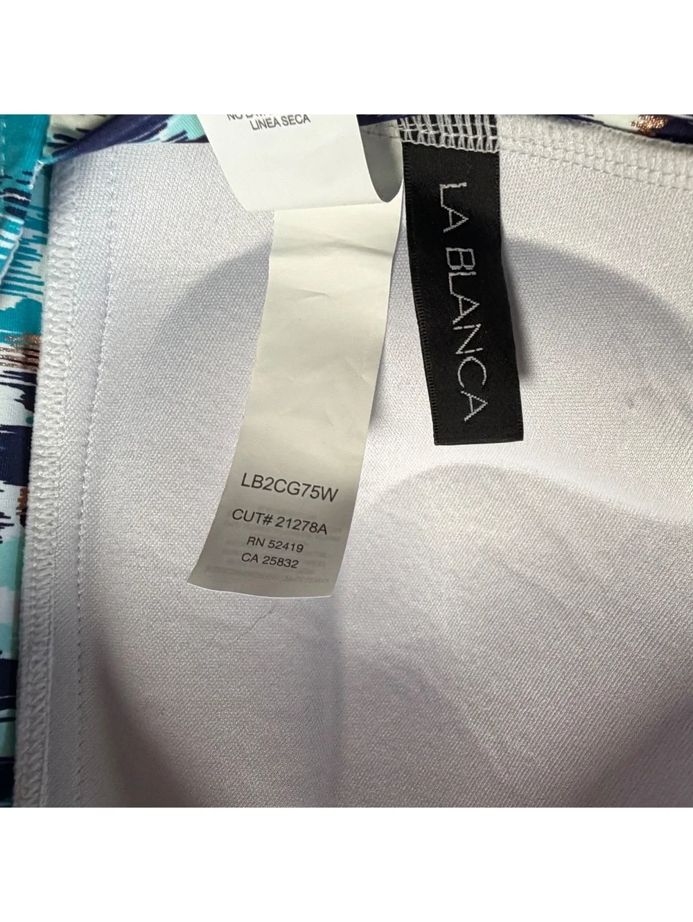 LA BLANCA cross back plus size molded cup push up bikini top size 18W NWT